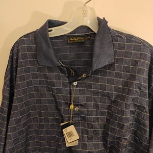 Bobby Jones Polo Shirt Mens 2XL Blue Vintage Golf Cotton Short Sleeve Italy New